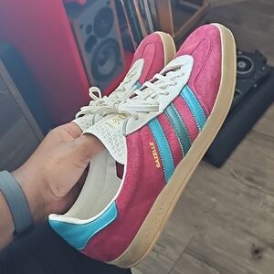 Adidas Gazelle Burgundy and Teal Sneakers